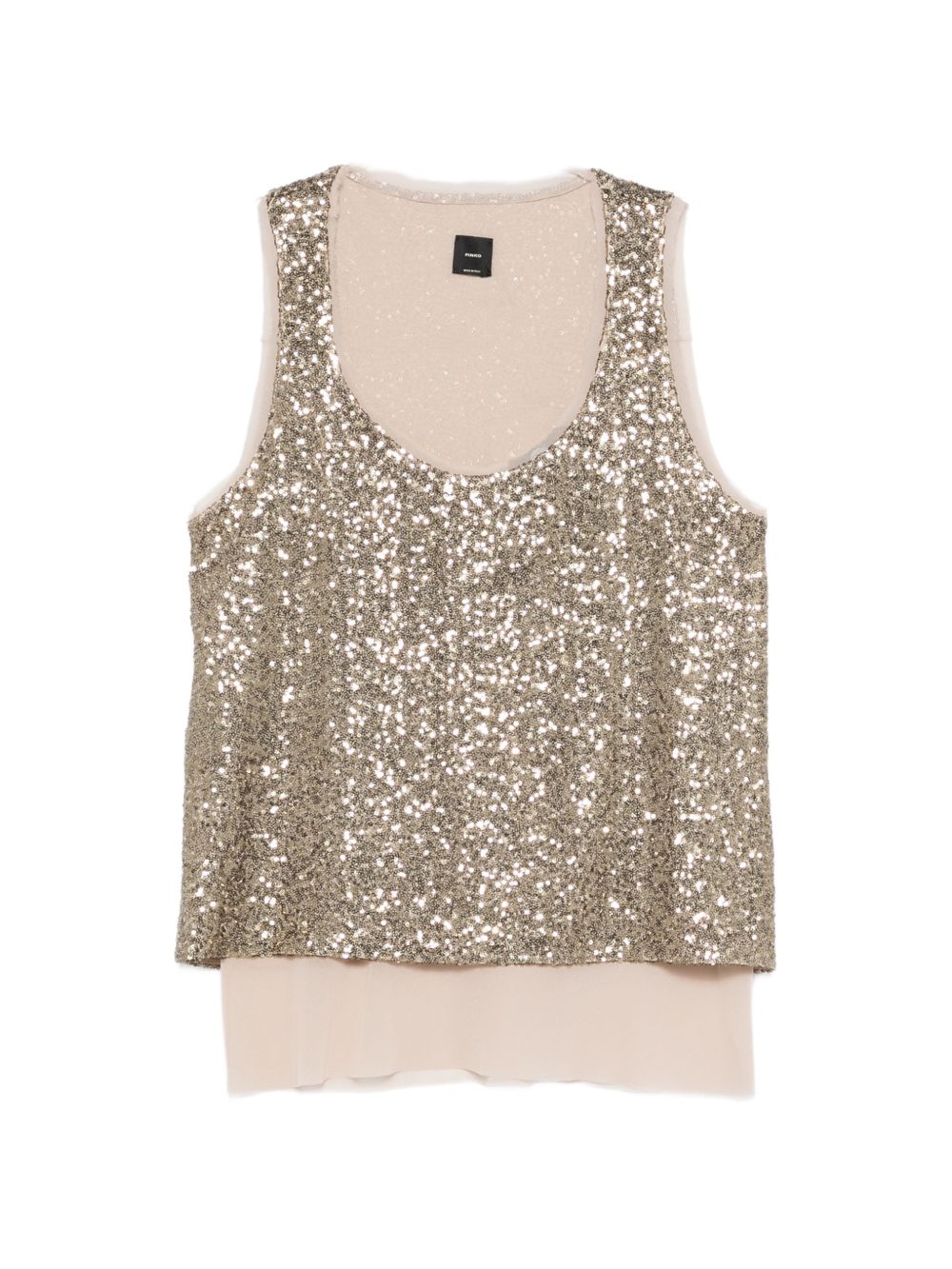 PINKO Top Bollicine con piallettes dorate 