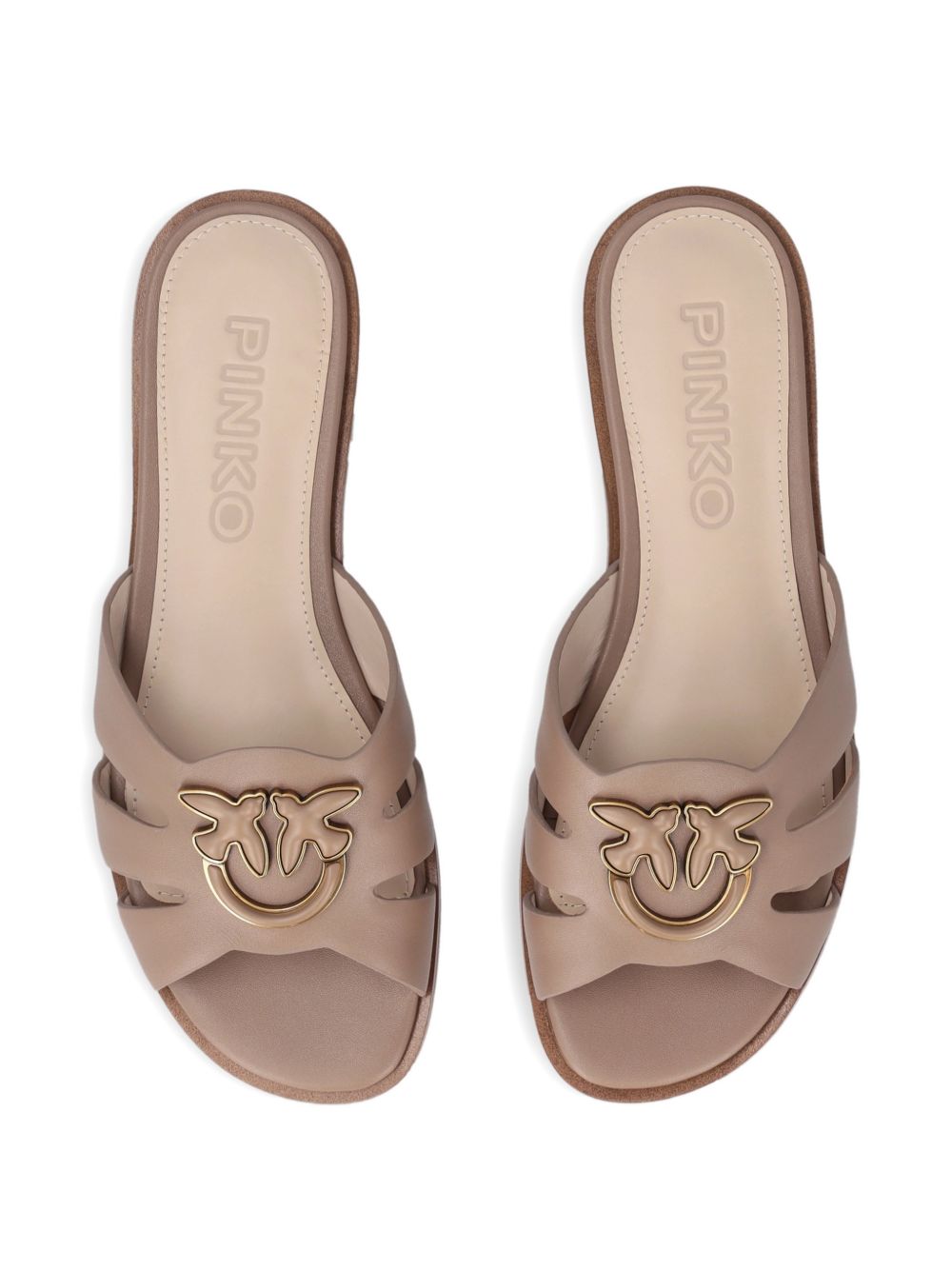 PINKO Ciabatte in pelle beige 'Milly' 