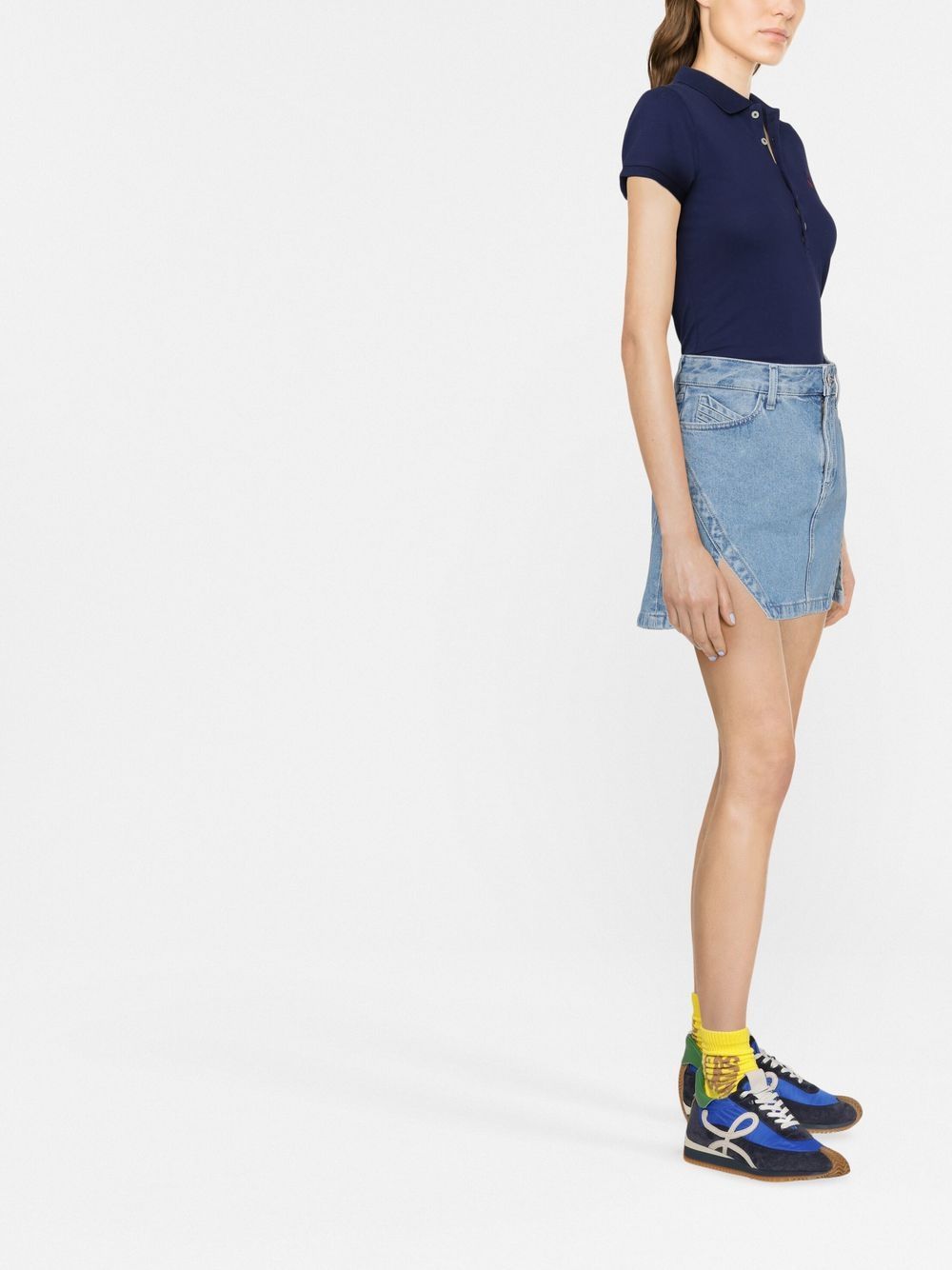 POLO RALPH LAUREN Polo in cotone blu con logo 