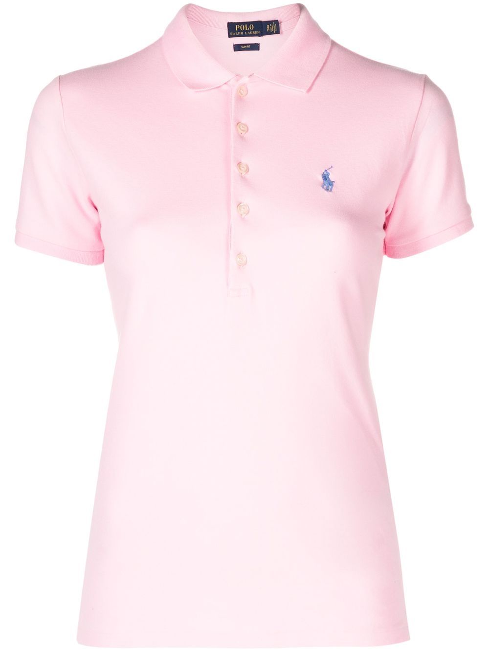 POLO RALPH LAUREN Polo in cotone elasticizzato rosa 