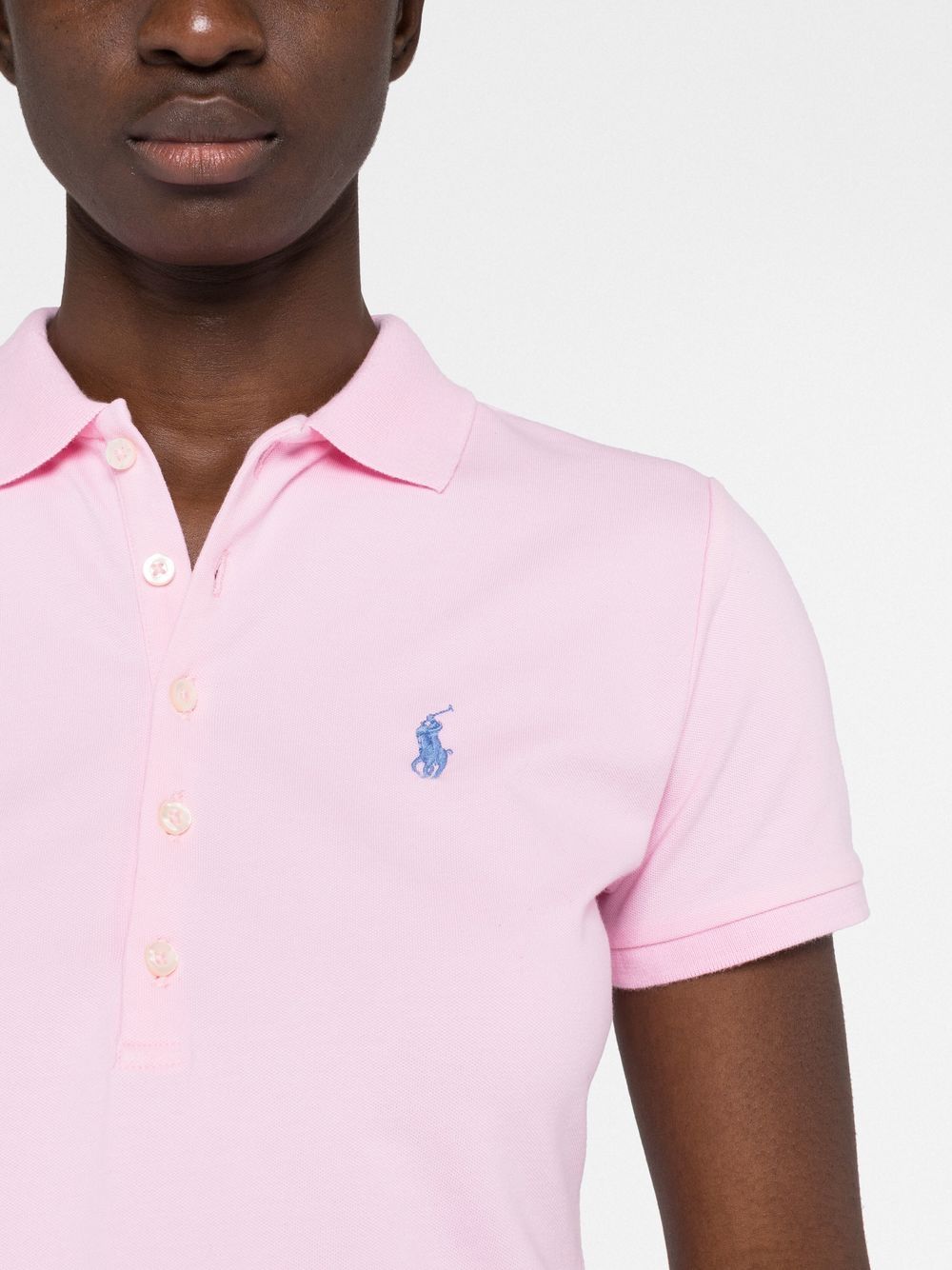 POLO RALPH LAUREN Polo in cotone elasticizzato rosa 