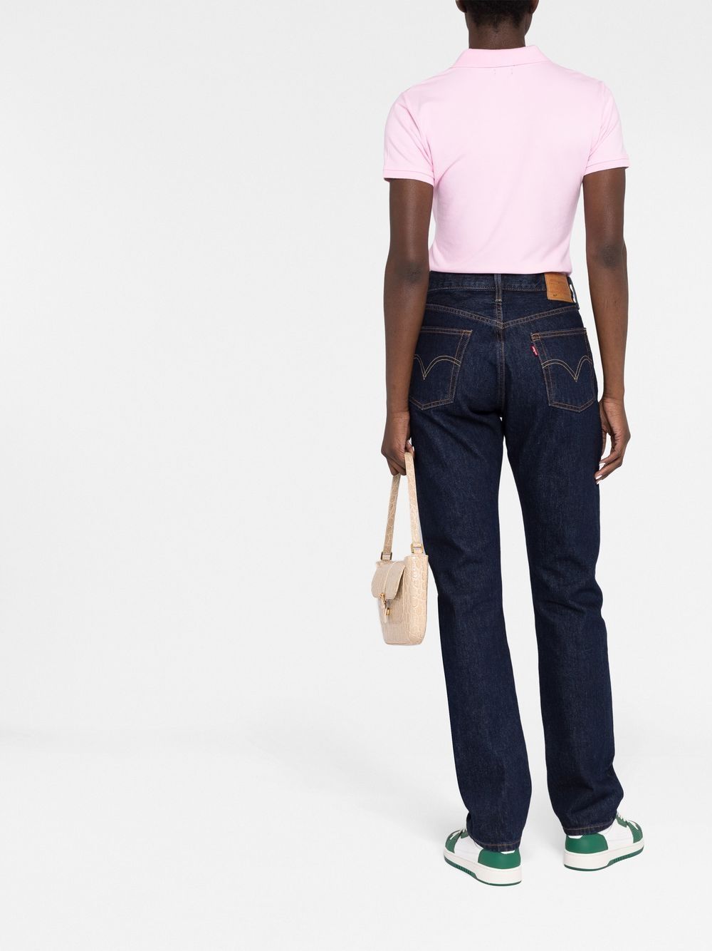 POLO RALPH LAUREN Polo in cotone elasticizzato rosa 