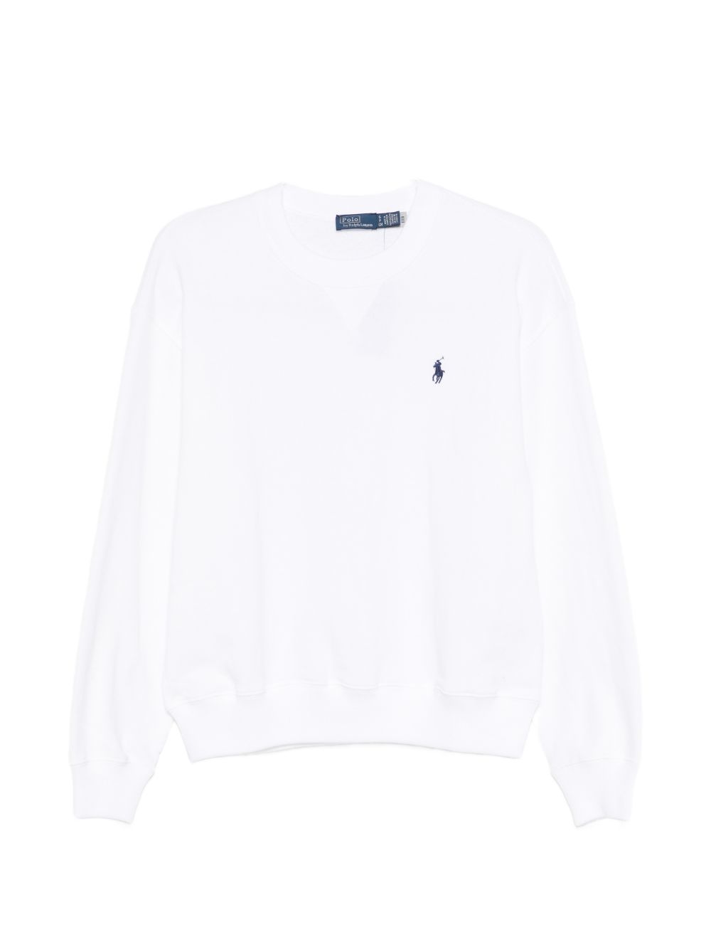 POLO RALPH LAUREN Felpa girocollo bianca con logo 