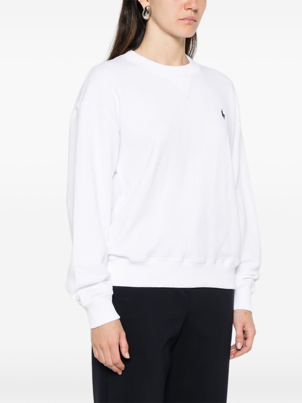POLO RALPH LAUREN Felpa girocollo bianca con logo 