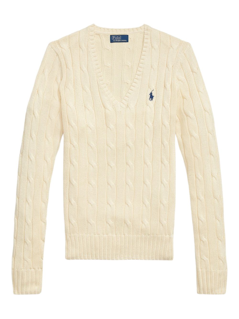POLO RALPH LAUREN Maglia girocollo a trecce beige 