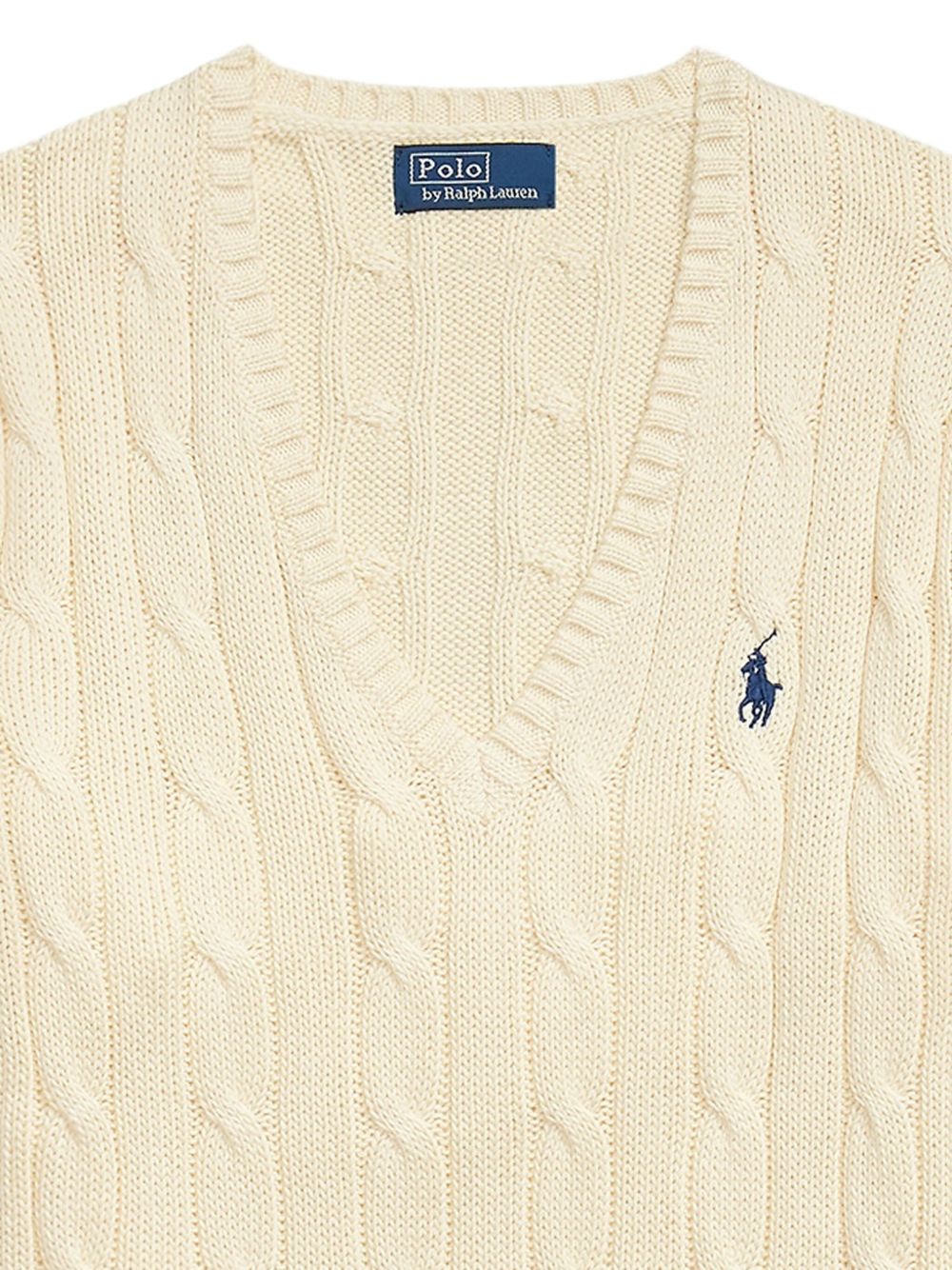 POLO RALPH LAUREN Maglia girocollo a trecce beige 