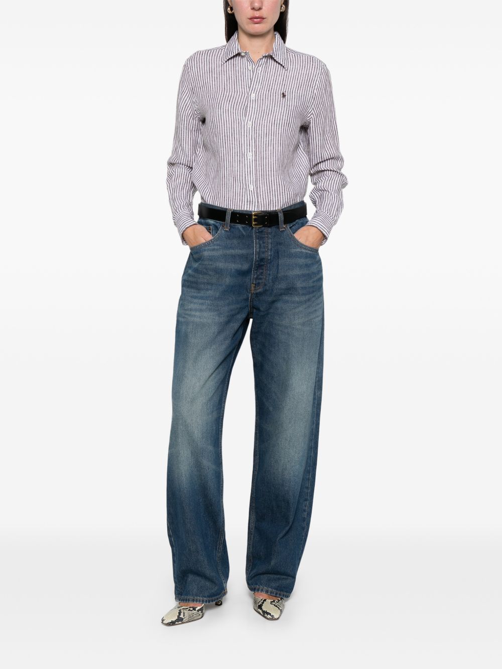 POLO RALPH LAUREN Camicia in lino a righe 