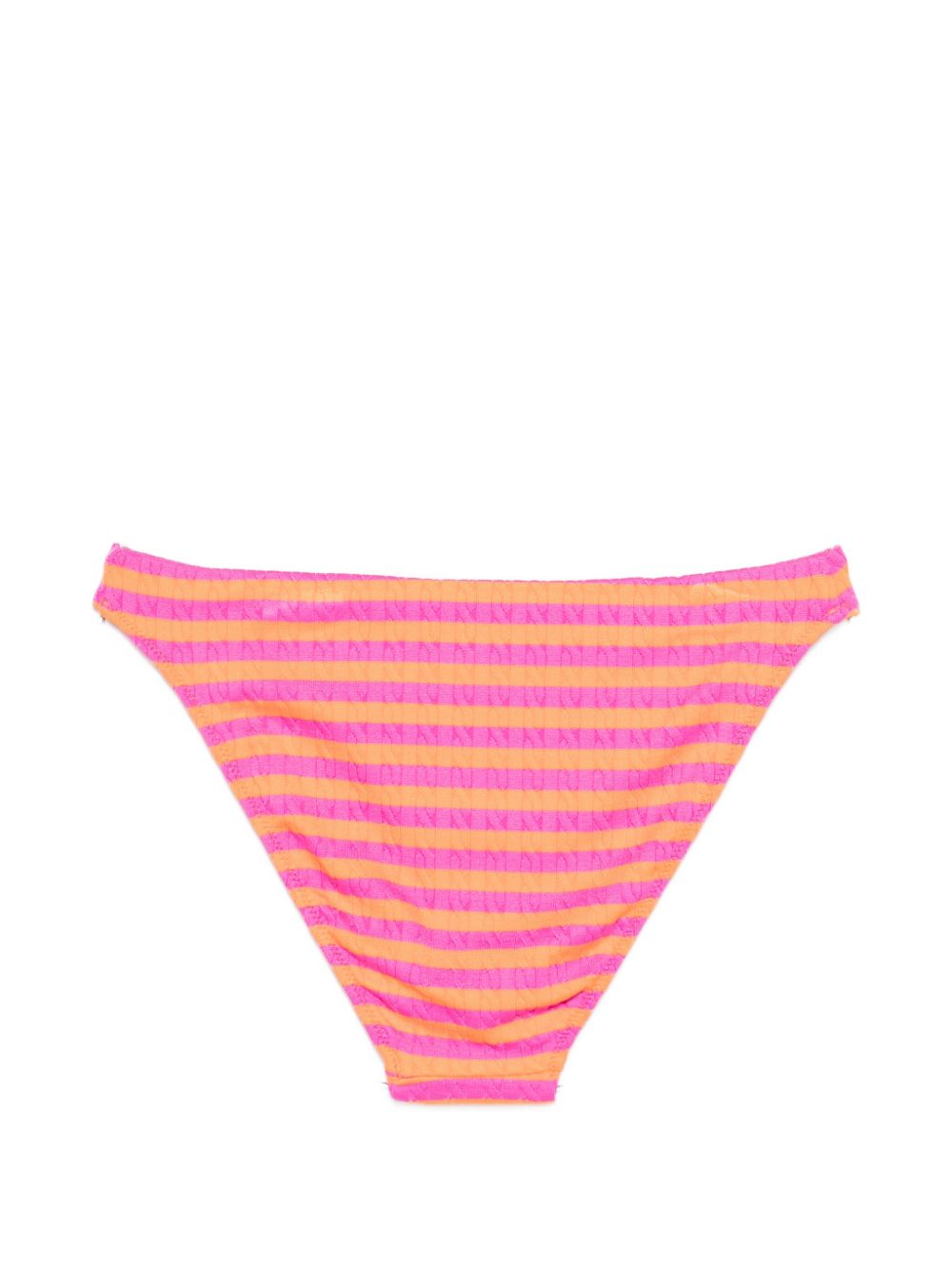 POLO RALPH LAUREN Slip bikini a righe con logo rosa e arancione 