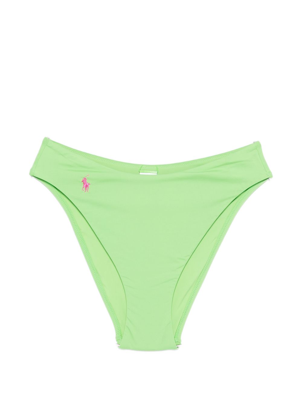 POLO RALPH LAUREN Slip bikini mare sgambato con logo verde acido 