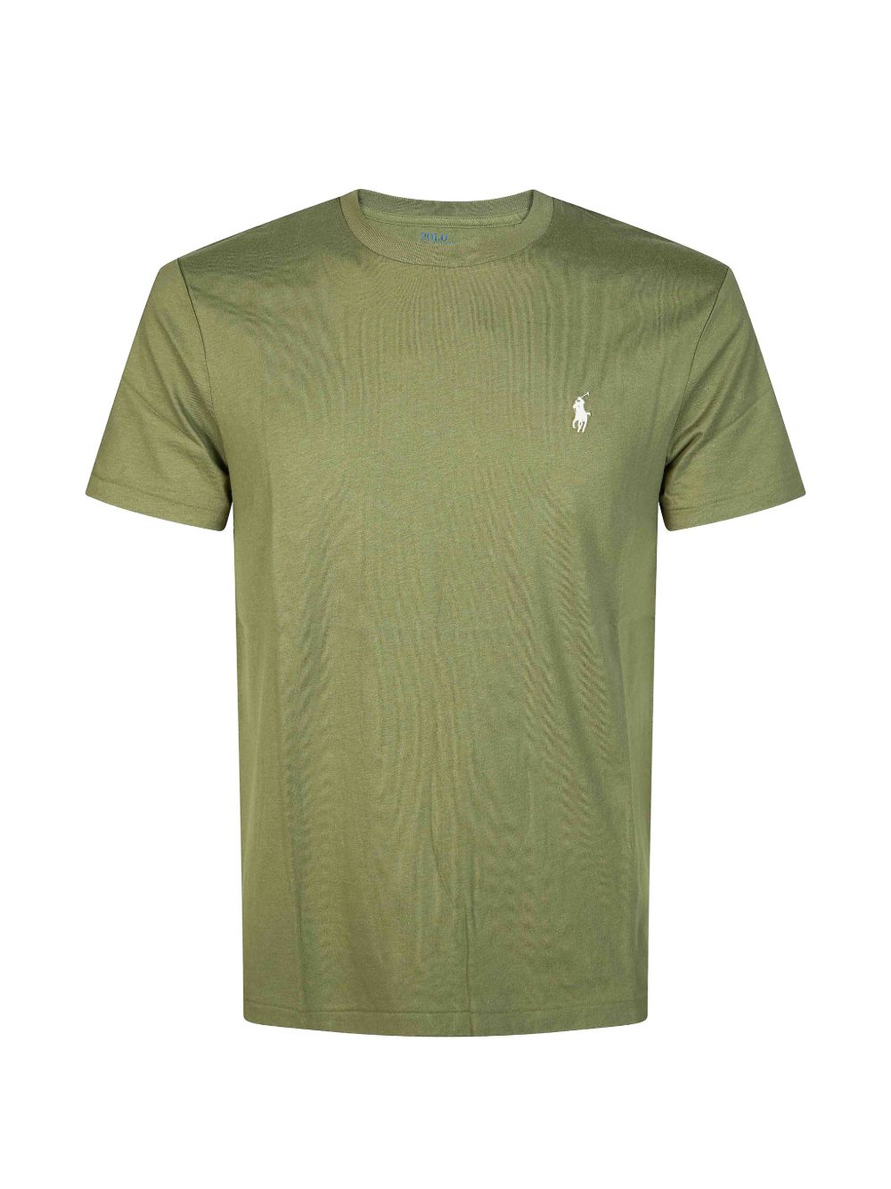 POLO RALPH LAUREN T-shirt verde militare con logo sul petto 