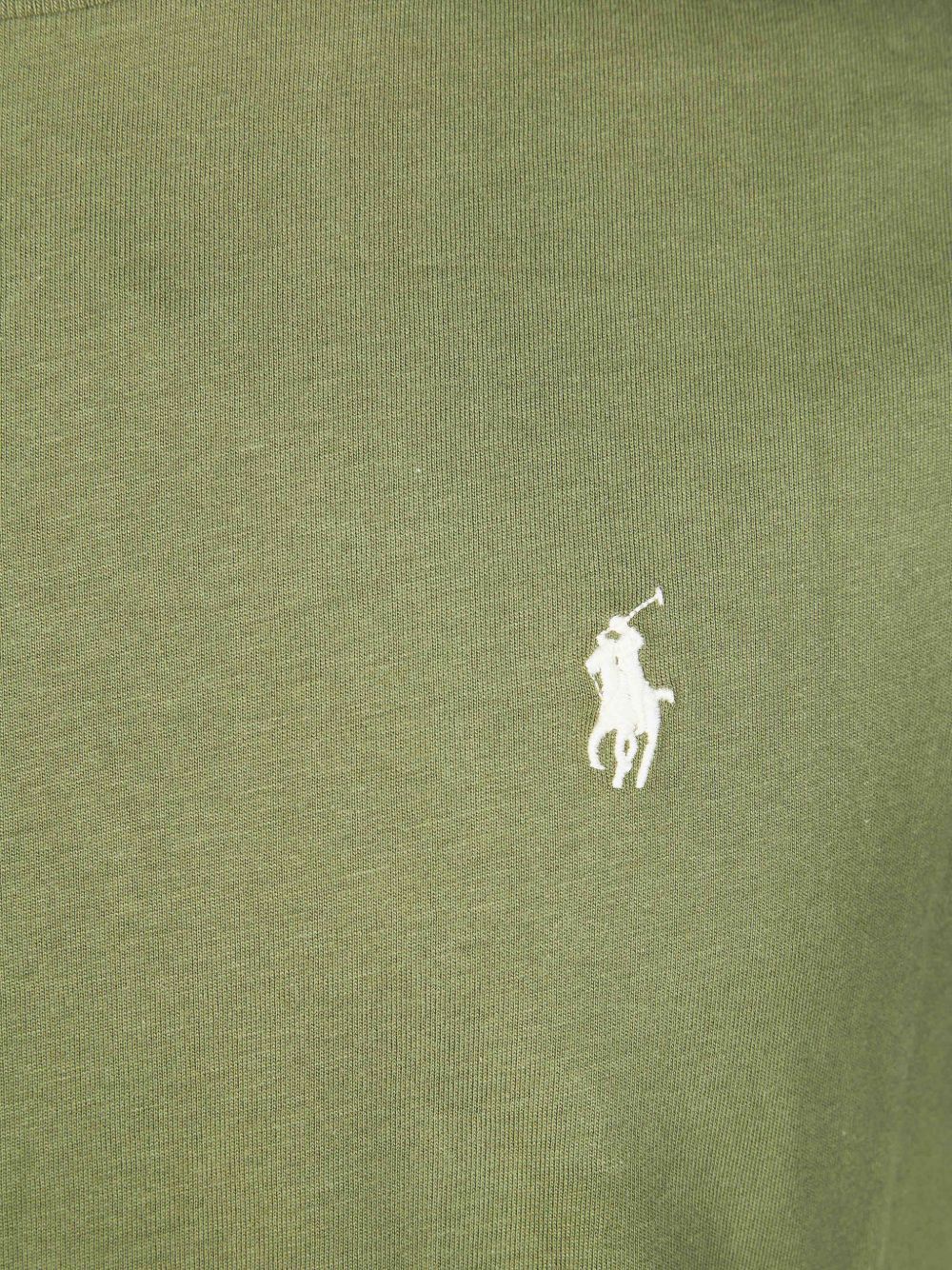 POLO RALPH LAUREN T-shirt verde militare con logo sul petto 