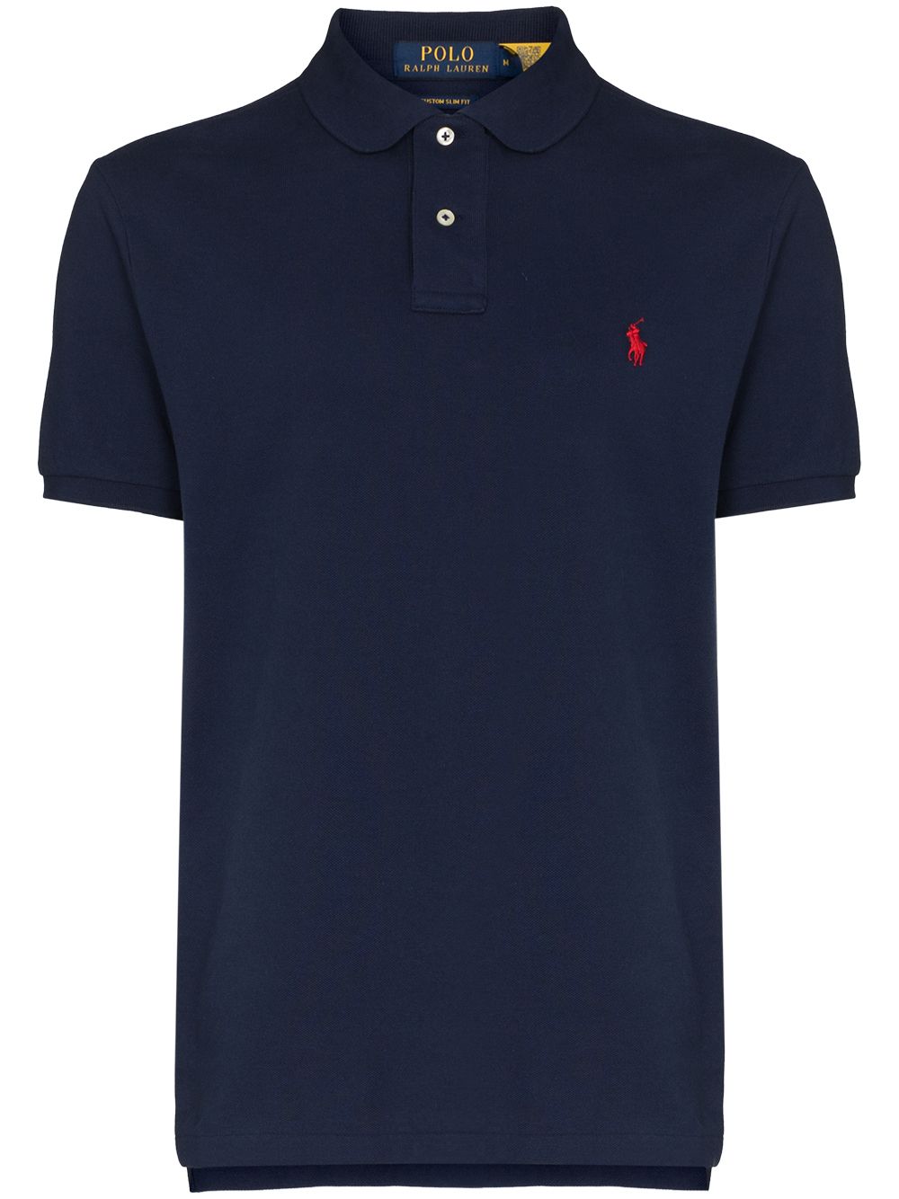 POLO RALPH LAUREN Polo in cotone blu con cavallino rosso 