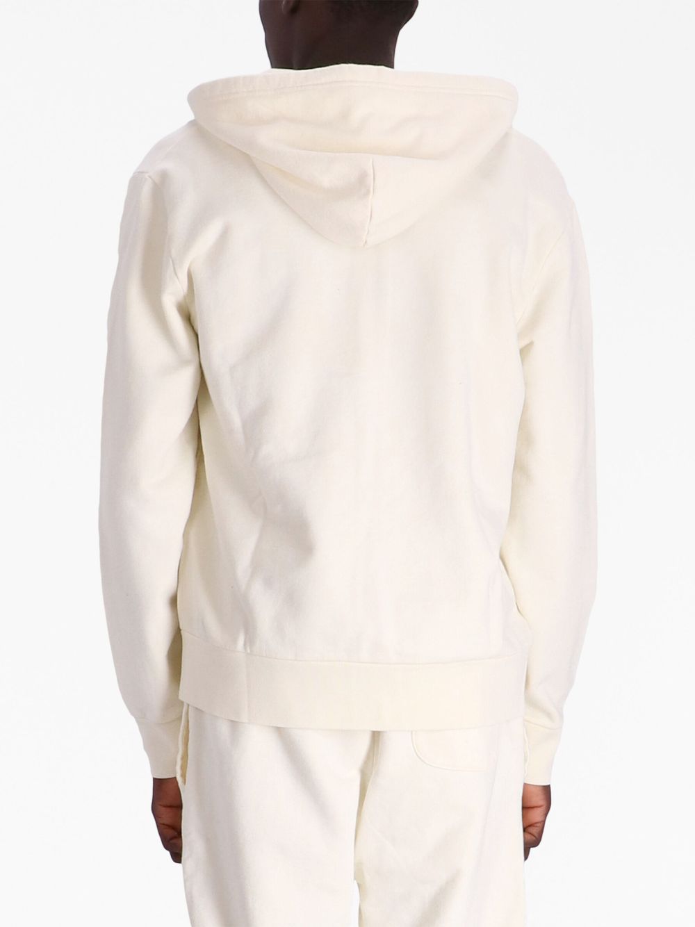 POLO RALPH LAUREN Felpa ecrù con cappuccio e zip 