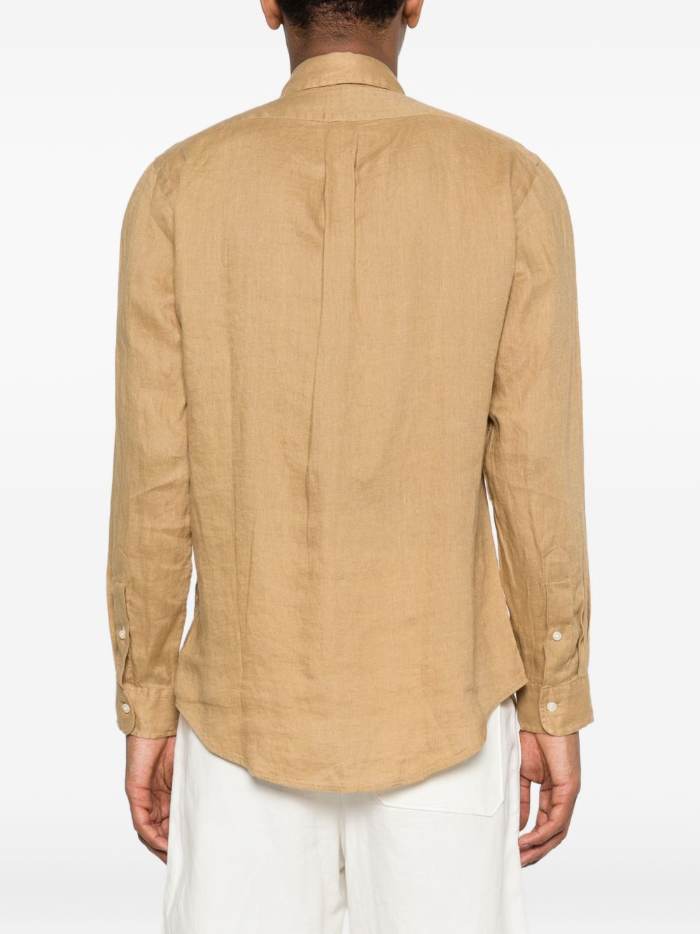 POLO RALPH LAUREN Camicia arancione con logo ricamato sul petto 