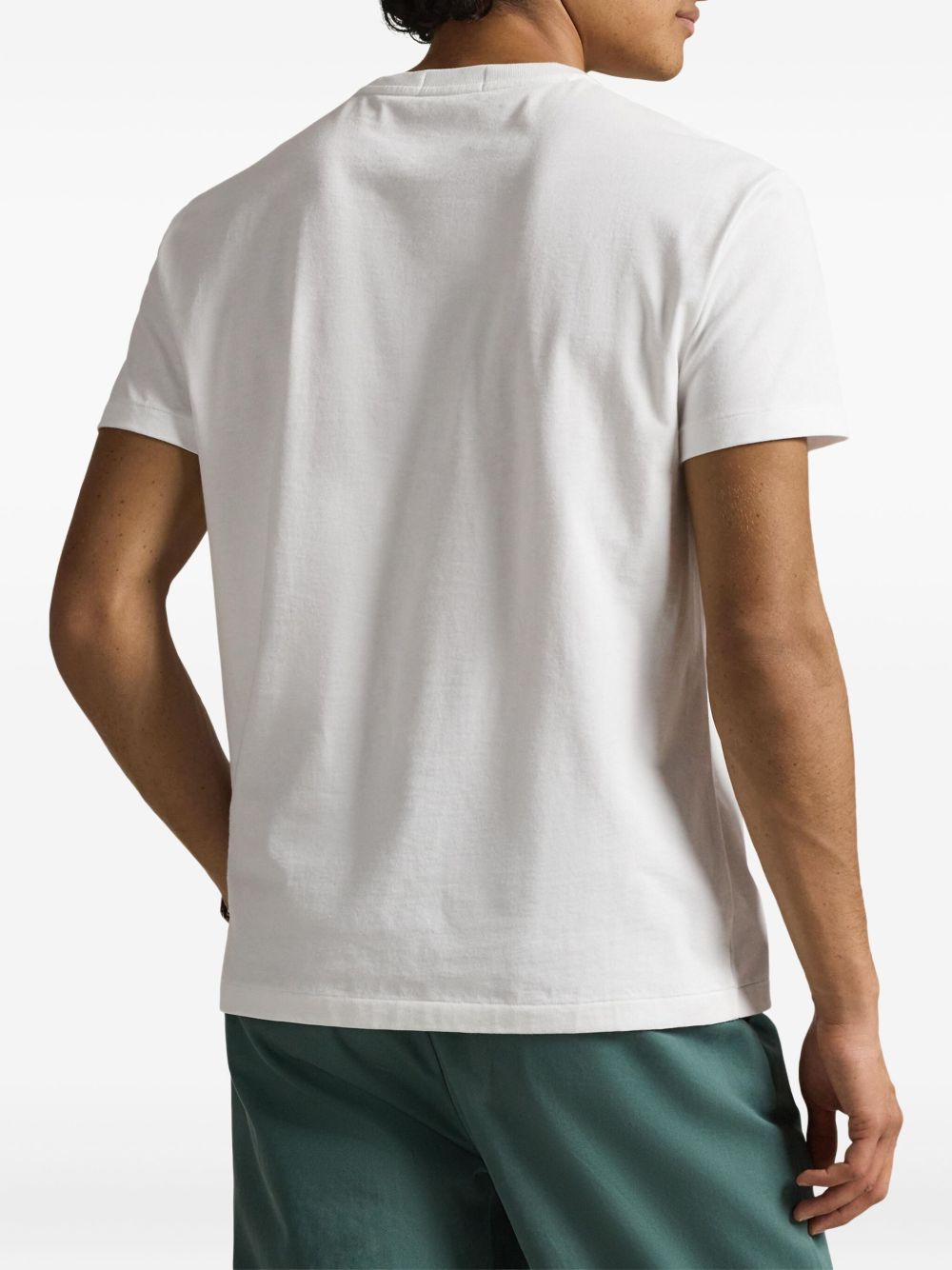 POLO RALPH LAUREN T-shirt bianca con illustrazione grafica centrale 