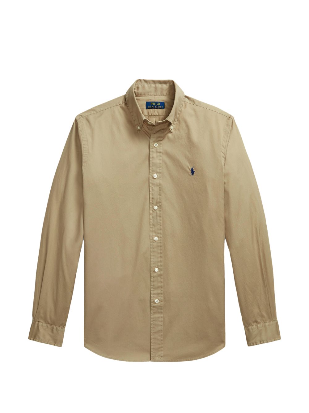 POLO RALPH LAUREN Camicia marrone con logo e collo button-down 