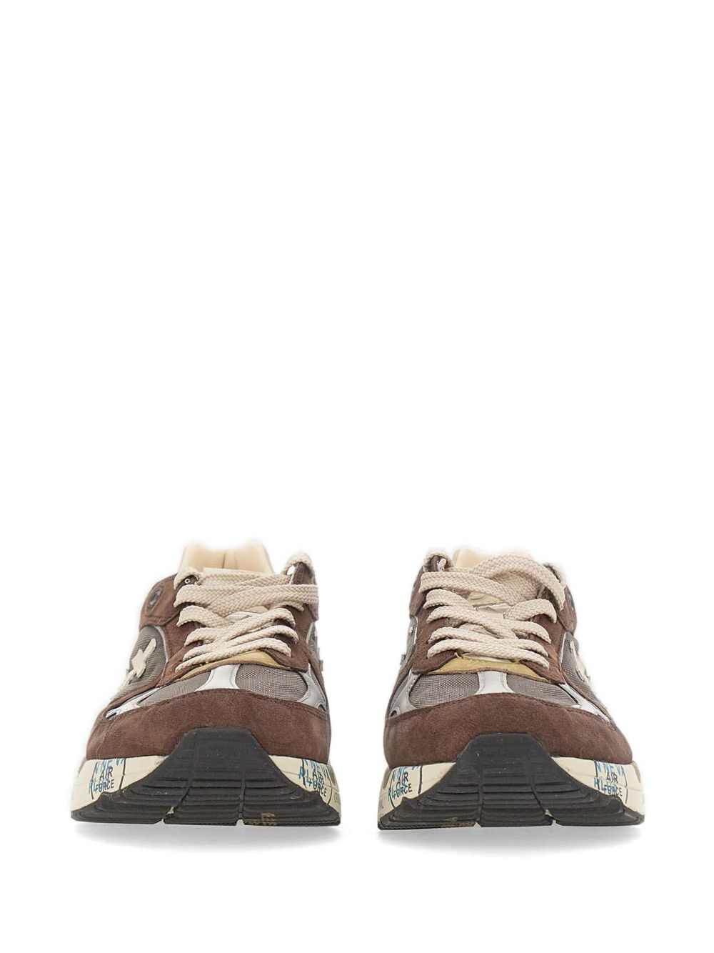 PREMIATA Sneakers Mase in camoscio marrone e suola bianca 