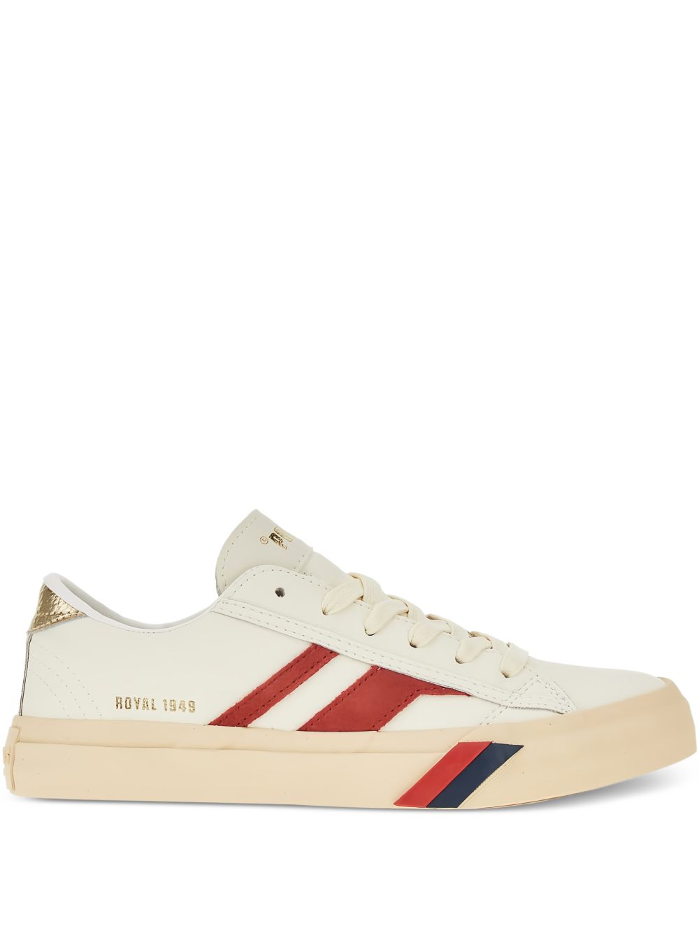 PROKEDS 1949 Sneakers Royal Classic in pelle crema e rosso platino con inserti in suede 