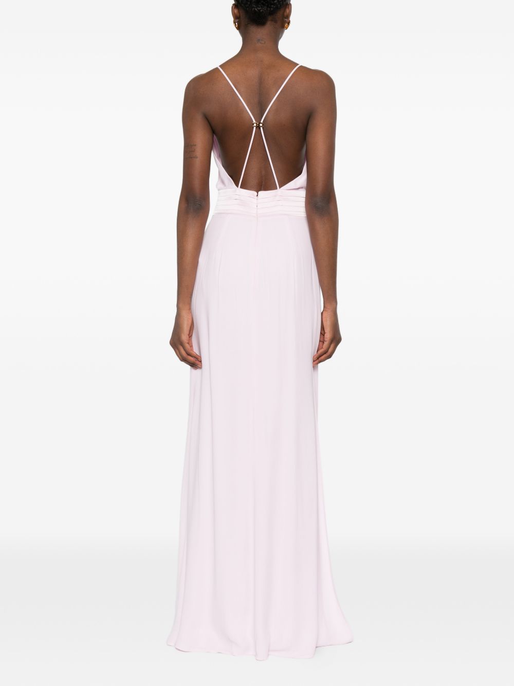 PRONOVIAS Abito lungo rosa con ruches 