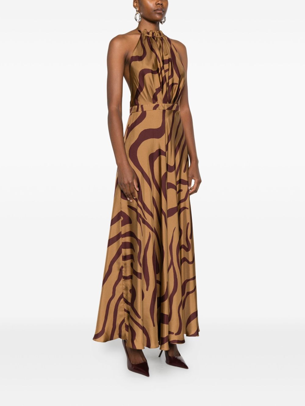 RAQUEL DINIZ Abito lungo scollo halter 