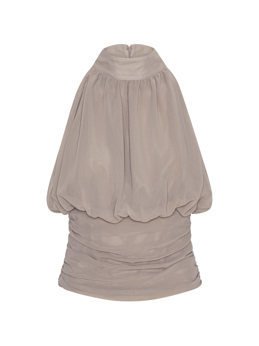 ROTATE Top grigio senza maniche con foulard 