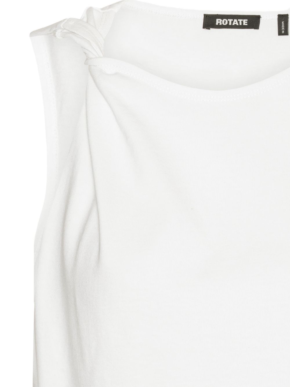 ROTATE T-shirt bianca con nodo e logo 