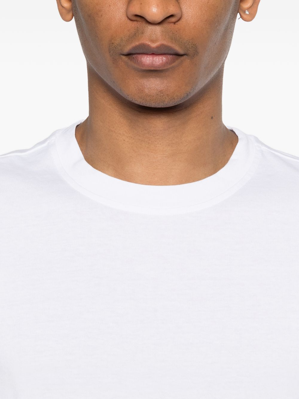 SCAGLIONE T-shirt in cotone bianco a maniche corte 