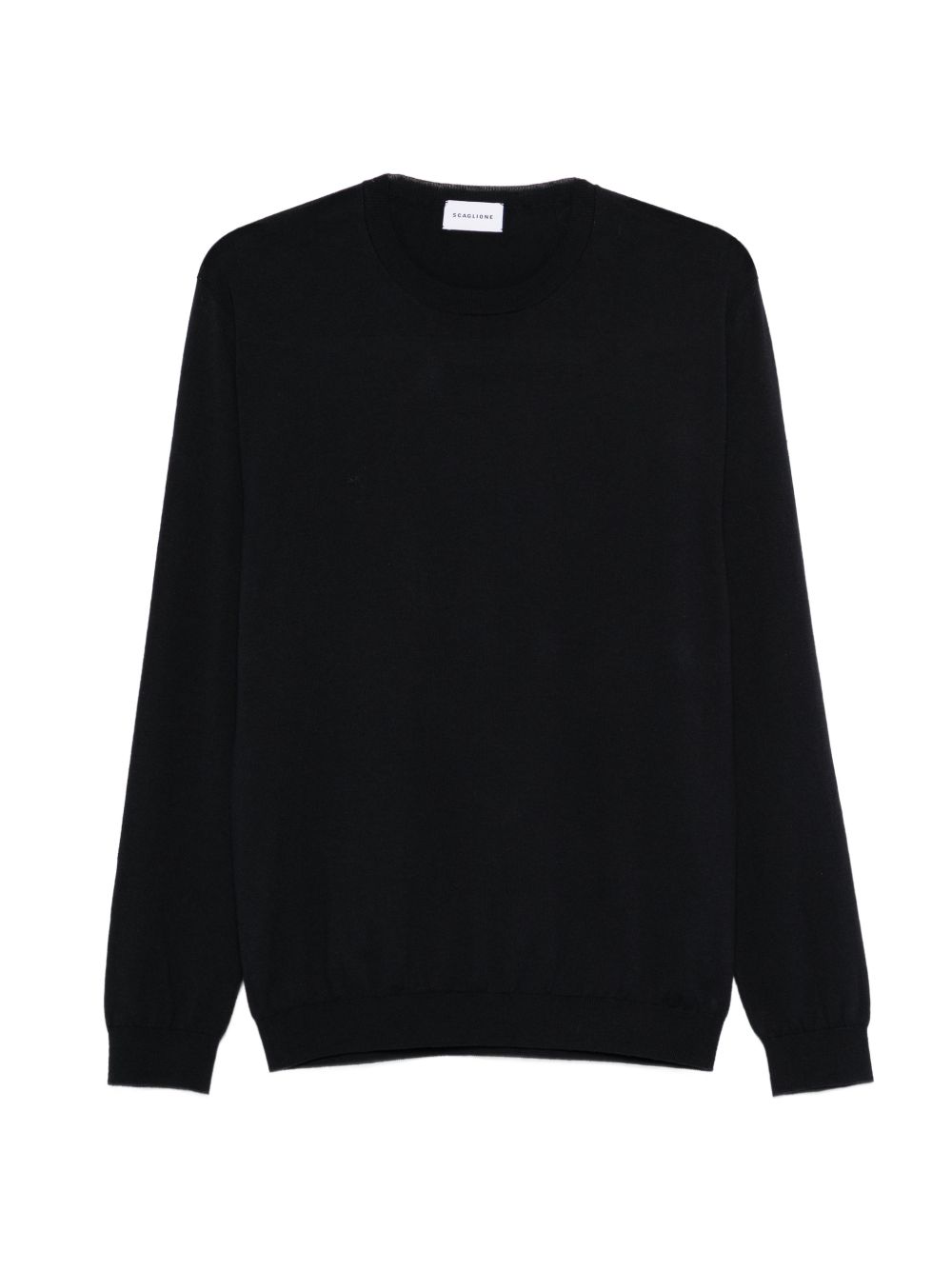 SCAGLIONE Maglia in seta e cotone blu navy girocollo 