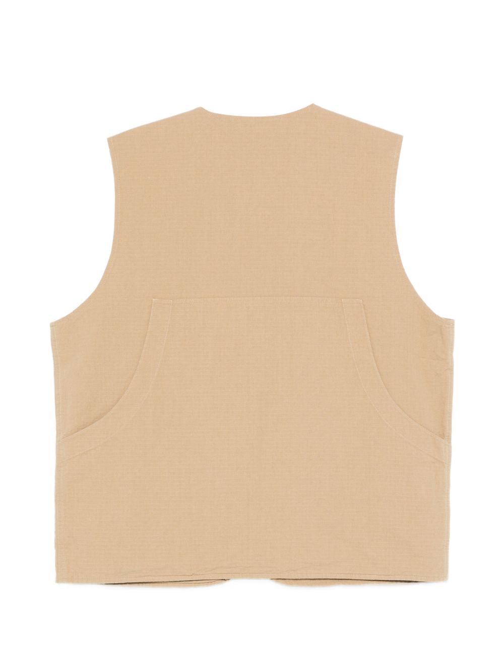 SEBAGO Gilet Downeaster in cotone beige con tasche 