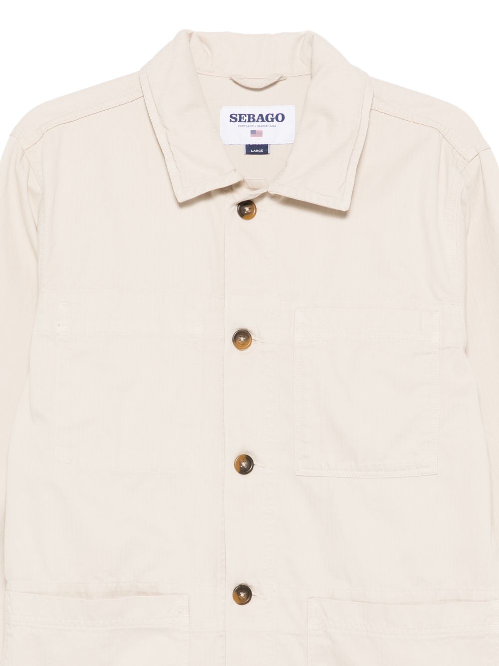 SEBAGO Camicia in denim Door beige con bottoni 