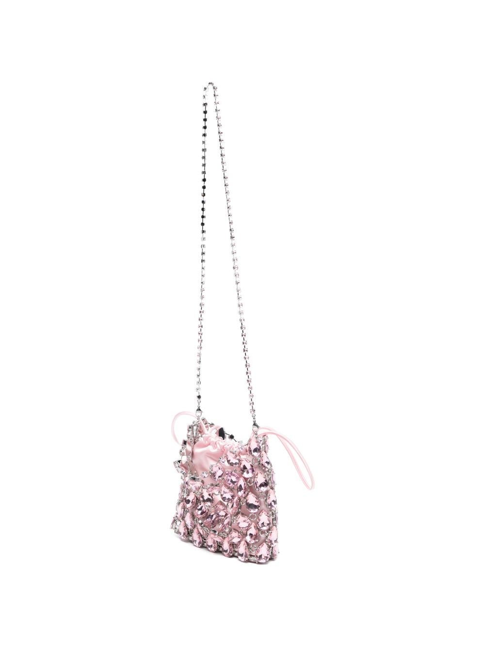 SELF PORTRAIT Borsa a mano impreziosita da strass rosa 