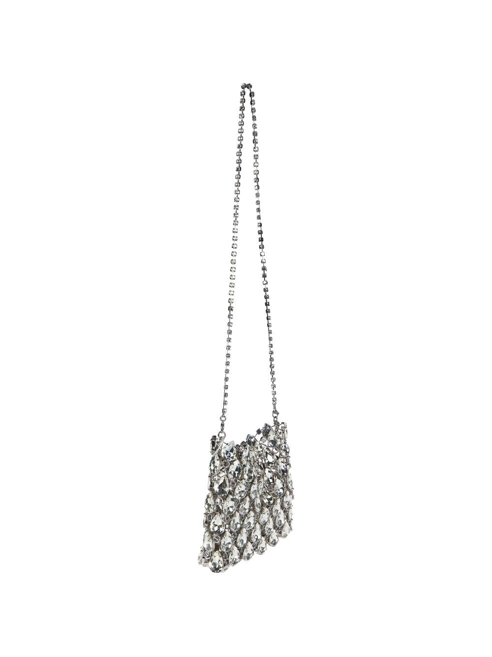 SELF PORTRAIT Borsa a tracolla con strass argento 
