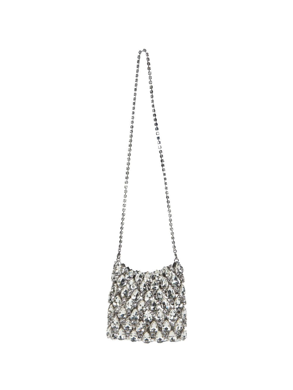 SELF PORTRAIT Borsa a tracolla con strass argento 