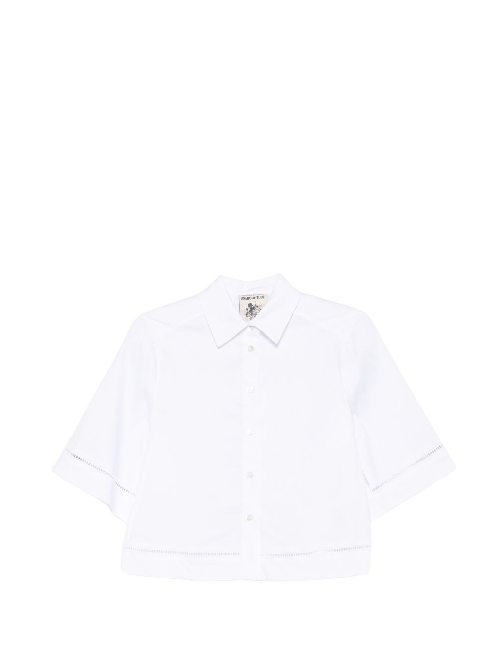 SEMICOUTURE Camicia a maniche corte bianca 