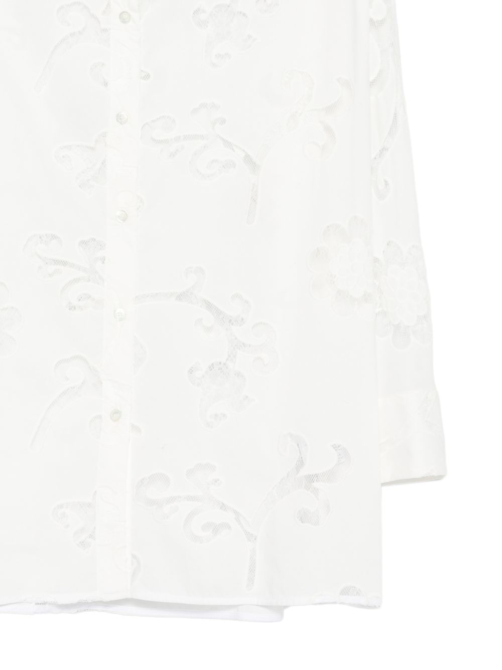 SEMICOUTURE Camicia Tiffany in ctone bianco con ricami traforati 
