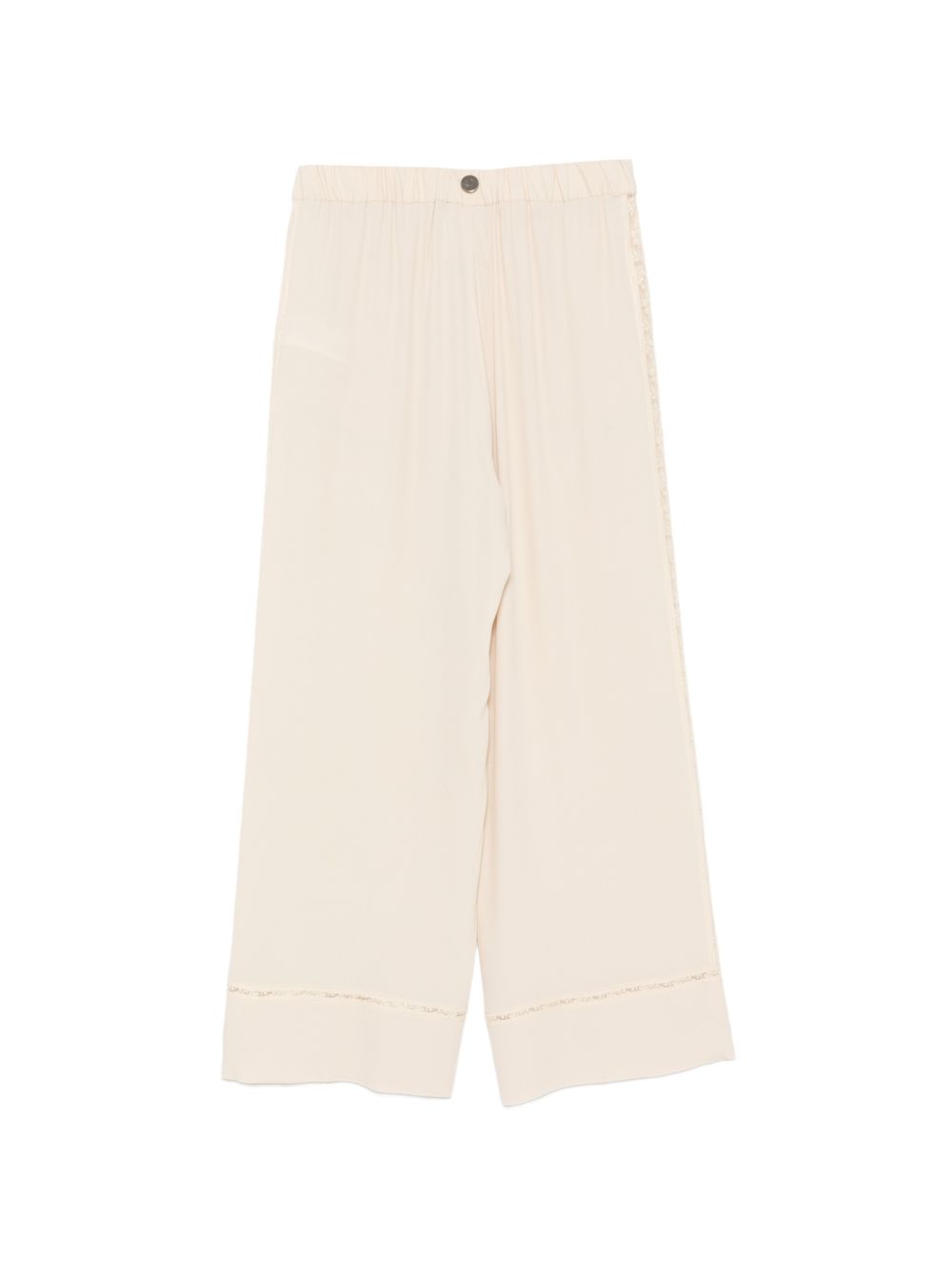 SEMICOUTURE Pantaloni Elle con ricami beige chiaro 
