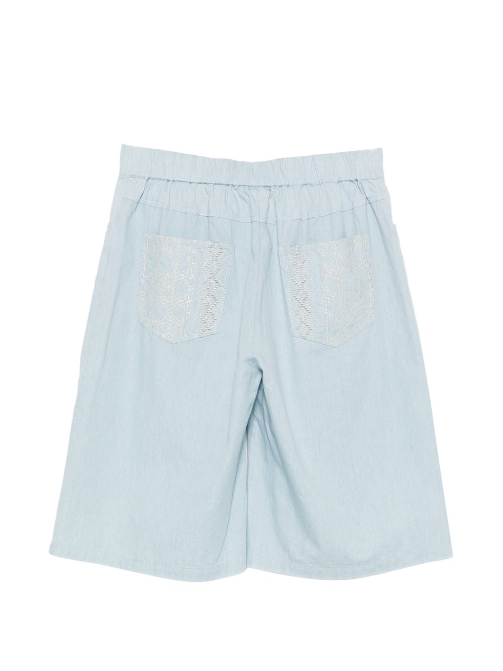 SEMICOUTURE Shorts bermuda Zelda con ricami celeste 