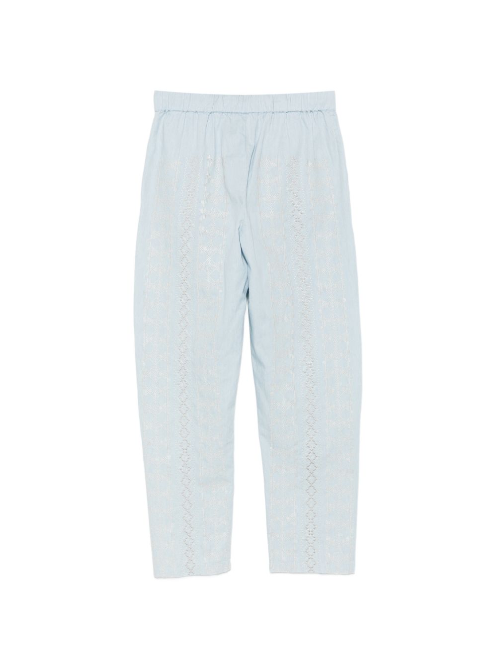 SEMICOUTURE Pantaloni casual Buddy con ricami celeste 