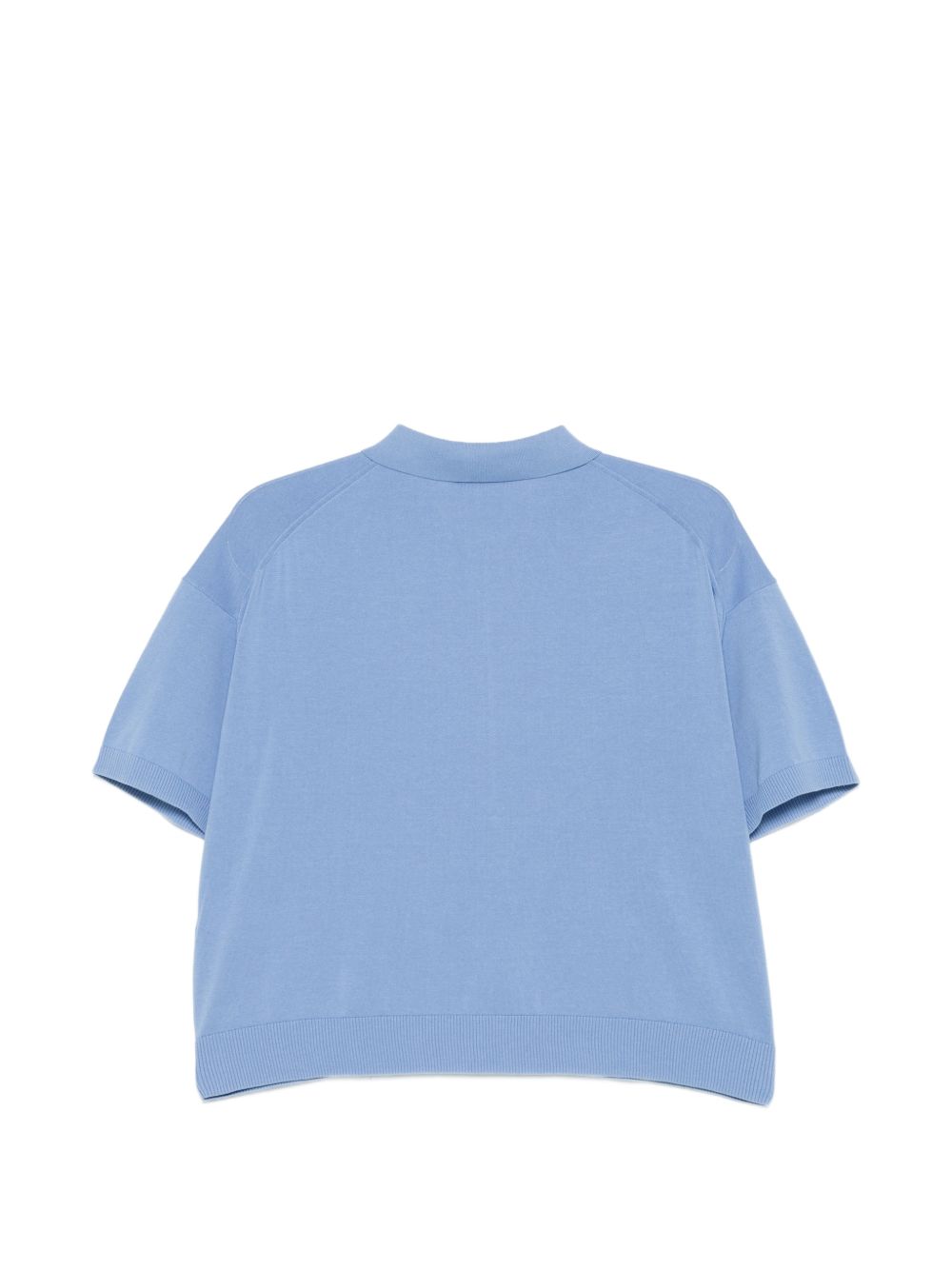 SEMICOUTURE Polo Ambre in cotone celeste con zip 