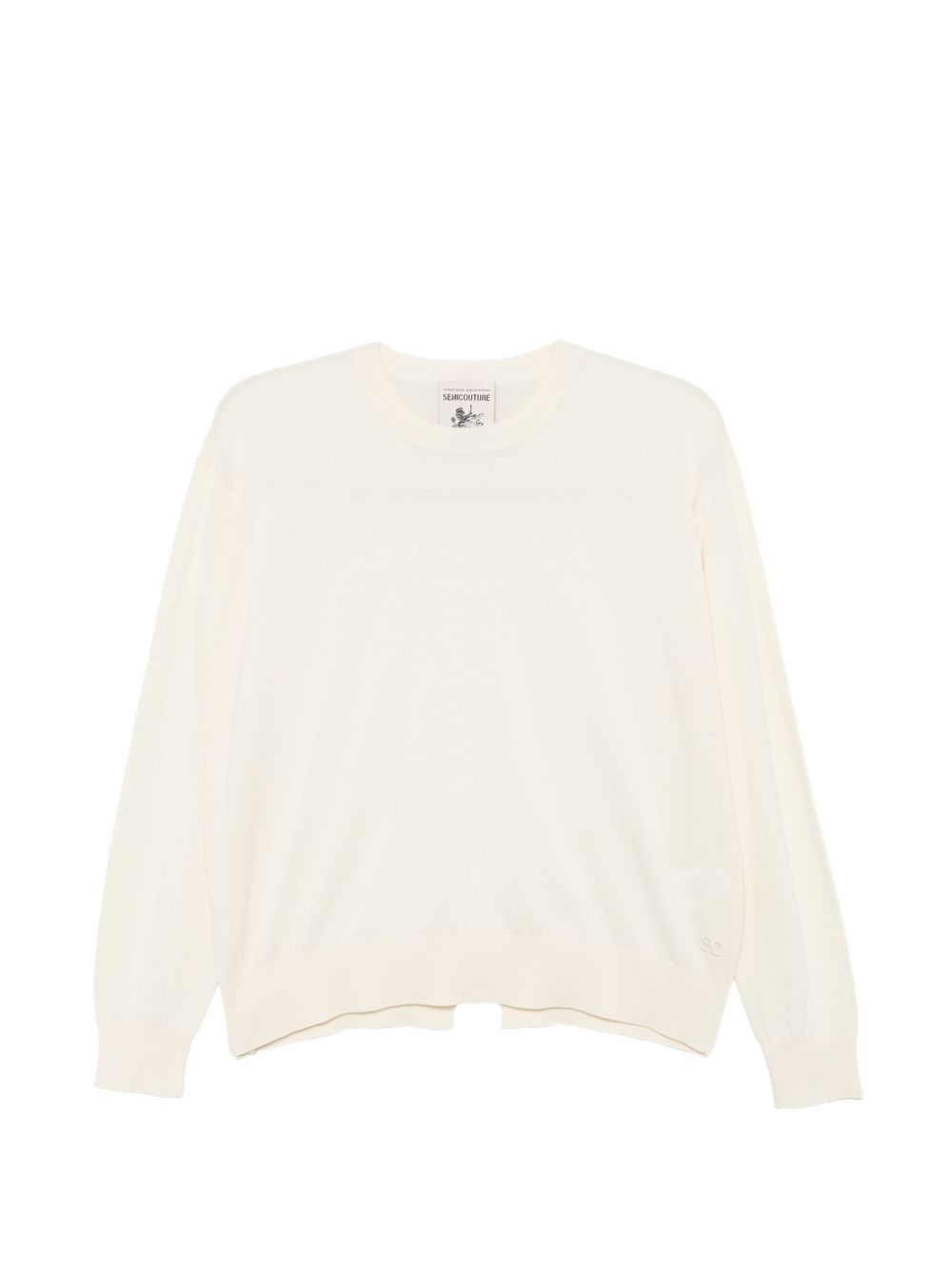 SEMICOUTURE Maglia Alejandra in cotone bianco girocollo 
