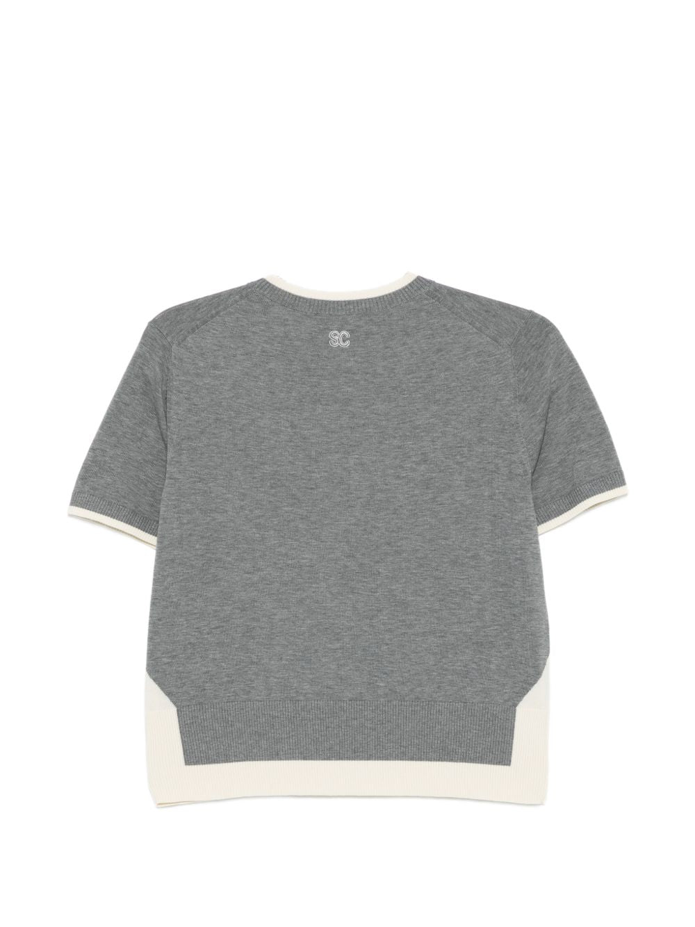 SEMICOUTURE Maglia Leya in cotone grigio a maniche corte 