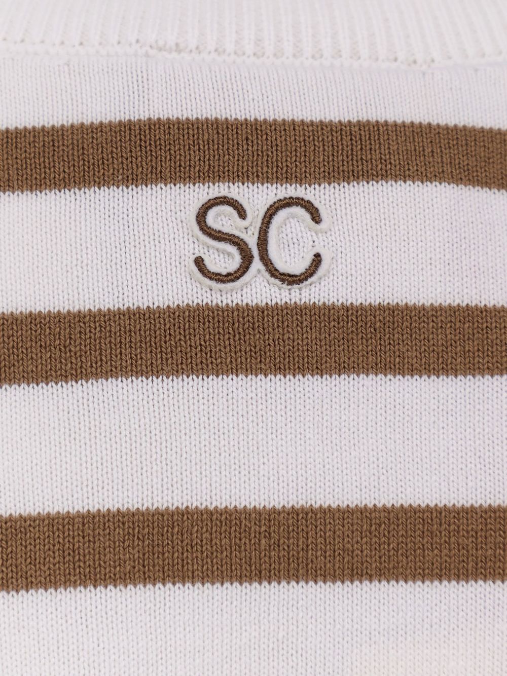 SEMICOUTURE Maglia a girocollo in cotone a righe 