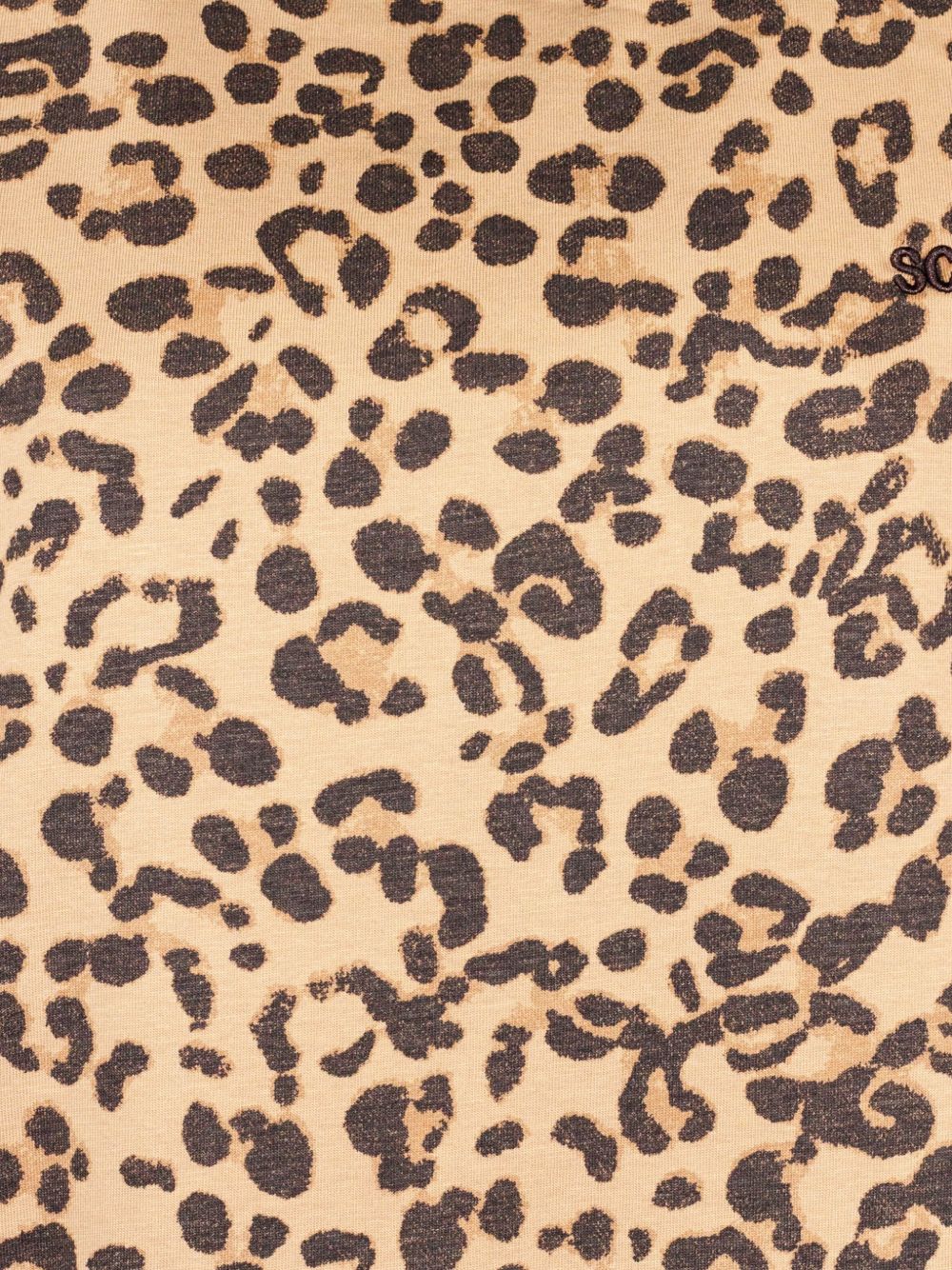 SEMICOUTURE T-shirt in cotone girocollo con stampa leopardata 