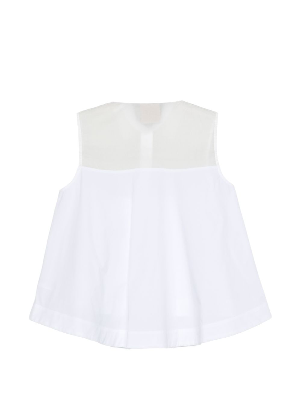 SEMICOUTURE Top in cotone elasticizzato bianco con bottoni 