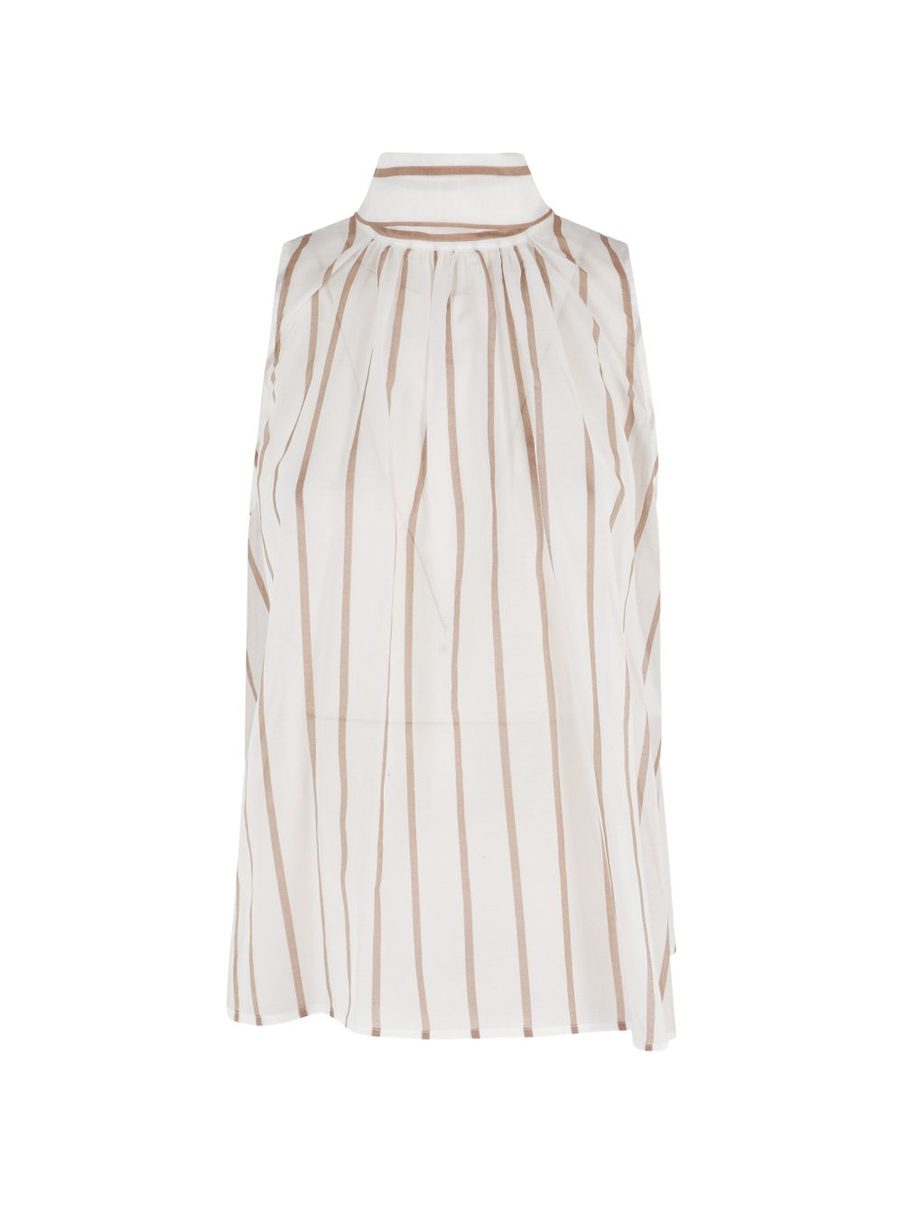 SEMICOUTURE Top Jana in cotone misto seta a righe 