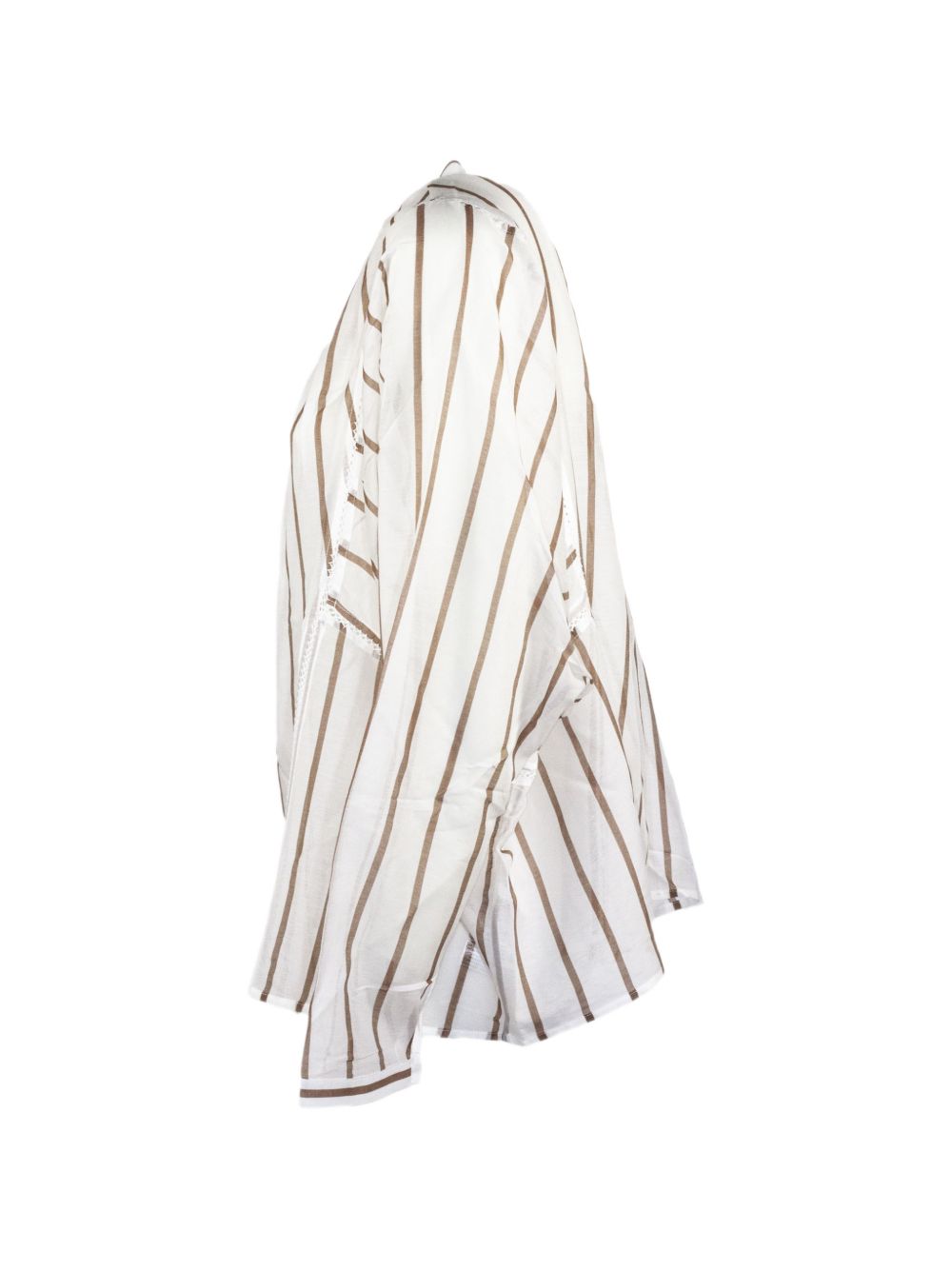 SEMICOUTURE Camicia Lola a maniche lunghe in cotone misto seta con collo alla coreana 