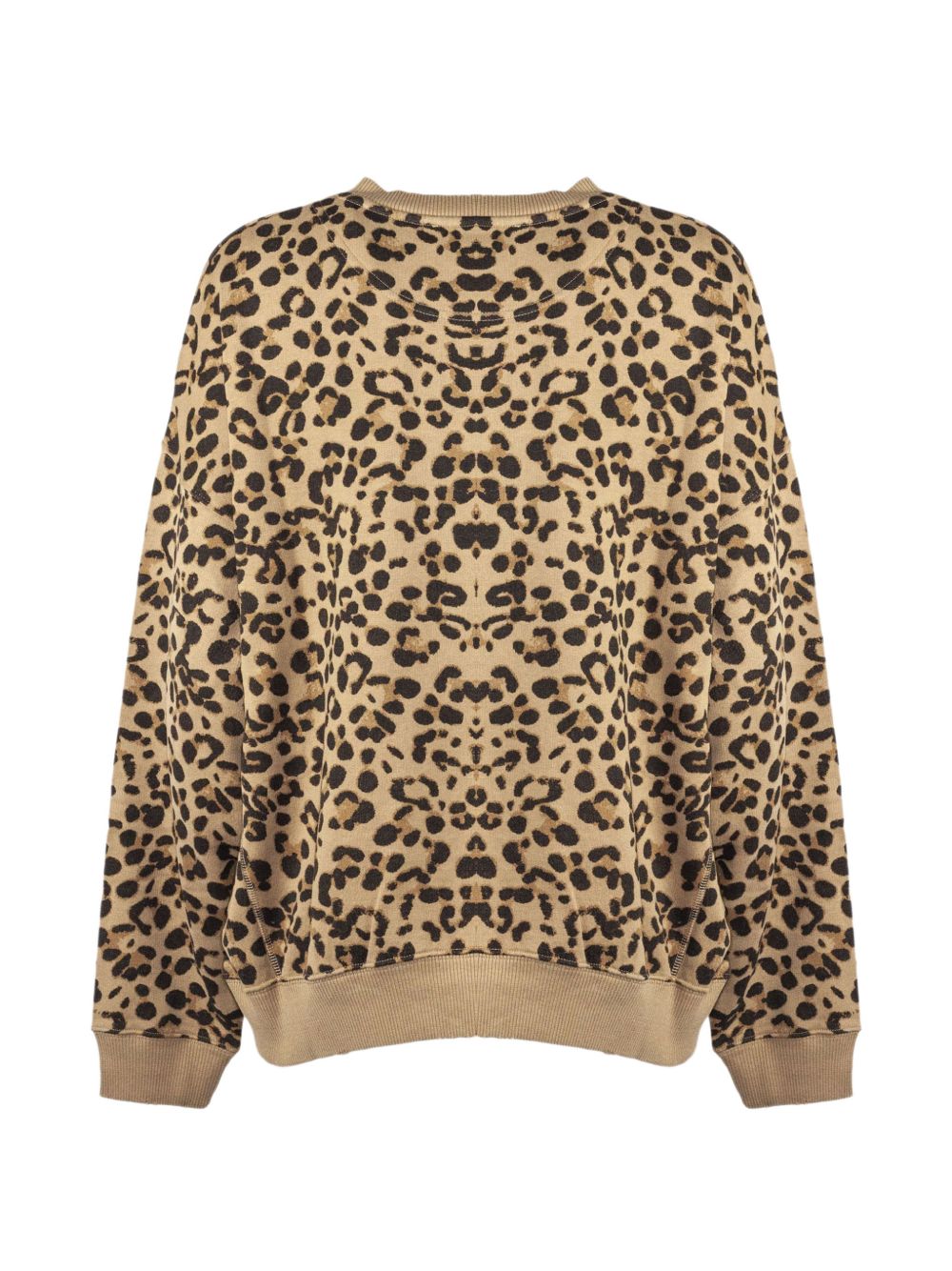 SEMICOUTURE Felpa girocollo in cotone leopardato 