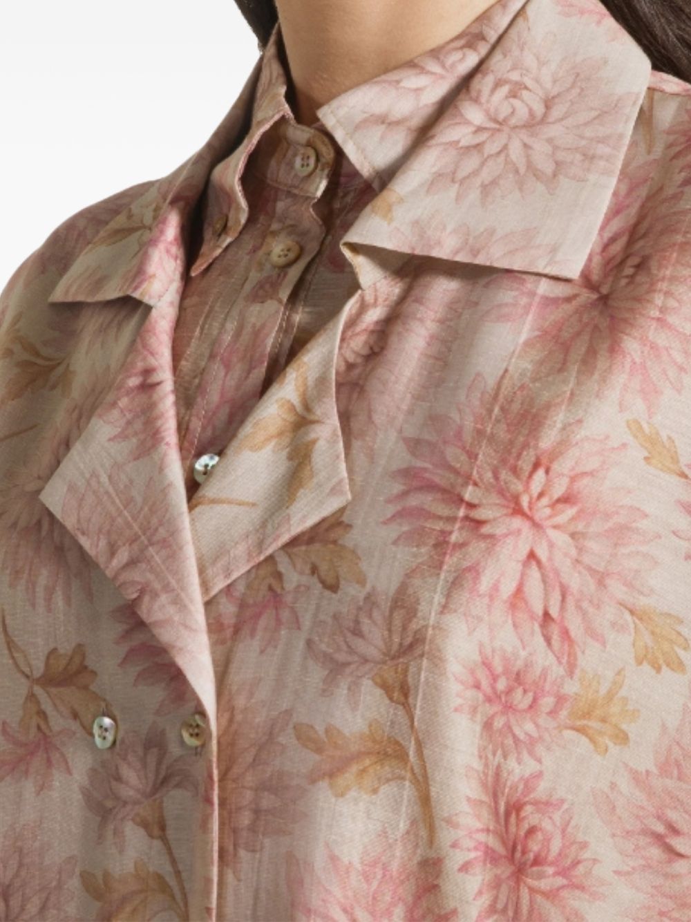 SEVENTY Camicia rosa con stampa floreale 