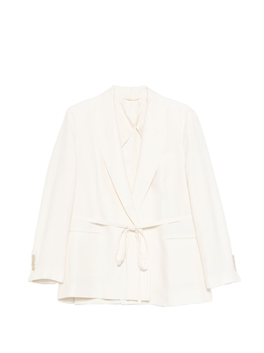 SEVENTY Blazer in misto cotone bianco con laccio 