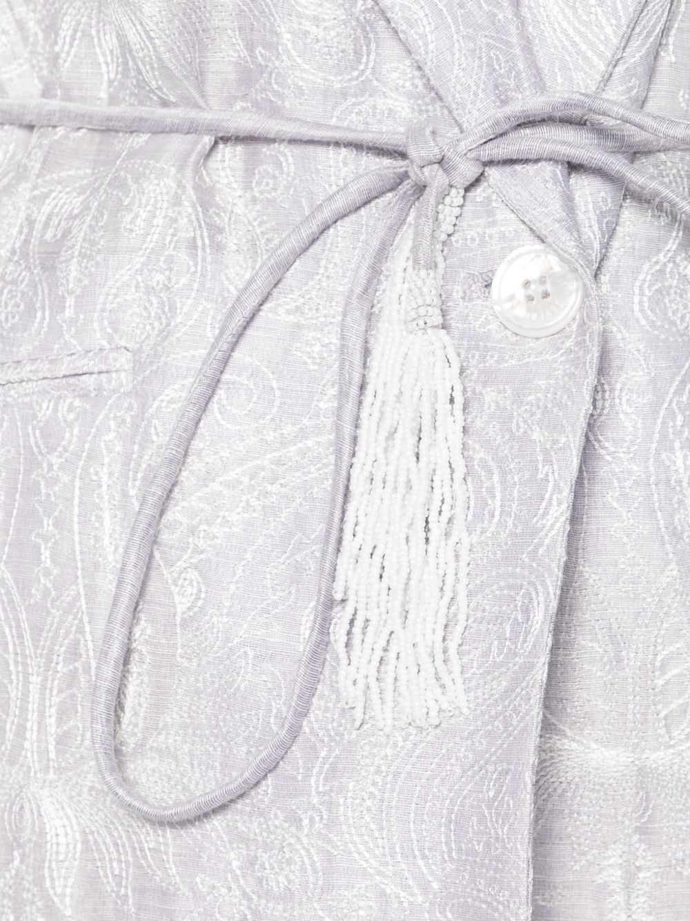 SEVENTY Giacca con motivo jacquard e chiusura in vita grigio chiaro 
